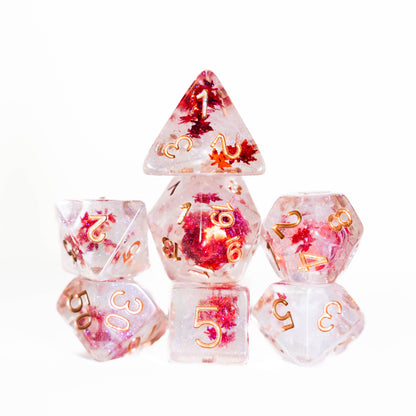 Maple Leaf Polyhedral Dice Set | DnD RPG TTRPG Pathfinder | Gift Ideas For Canadian Dice Goblin