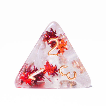 Maple Leaf Polyhedral Dice Set | DnD RPG TTRPG Pathfinder | Gift Ideas For Canadian Dice Goblin