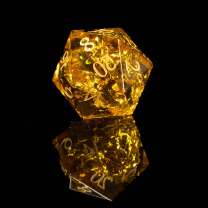 Artificer DND Dice Set – 7 Piece Resin Polyhedral Dice with Embedded Metallic Gears & Artificer Velvet Dice Bag | Steampunk RPG Dice for DnD, Pathfinder & Tabletop Games