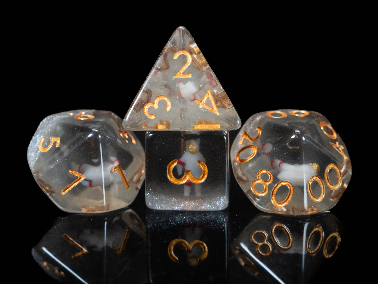 Astronaut DND Dice Set – 7 Piece Galaxy Resin Polyhedral RPG Dice with Miniature Astronauts & Rocket Ship Velvet Dice Bag | Space Themed TTRPG Dice for Pathfinder, Sci-Fi & Fantasy Gamers