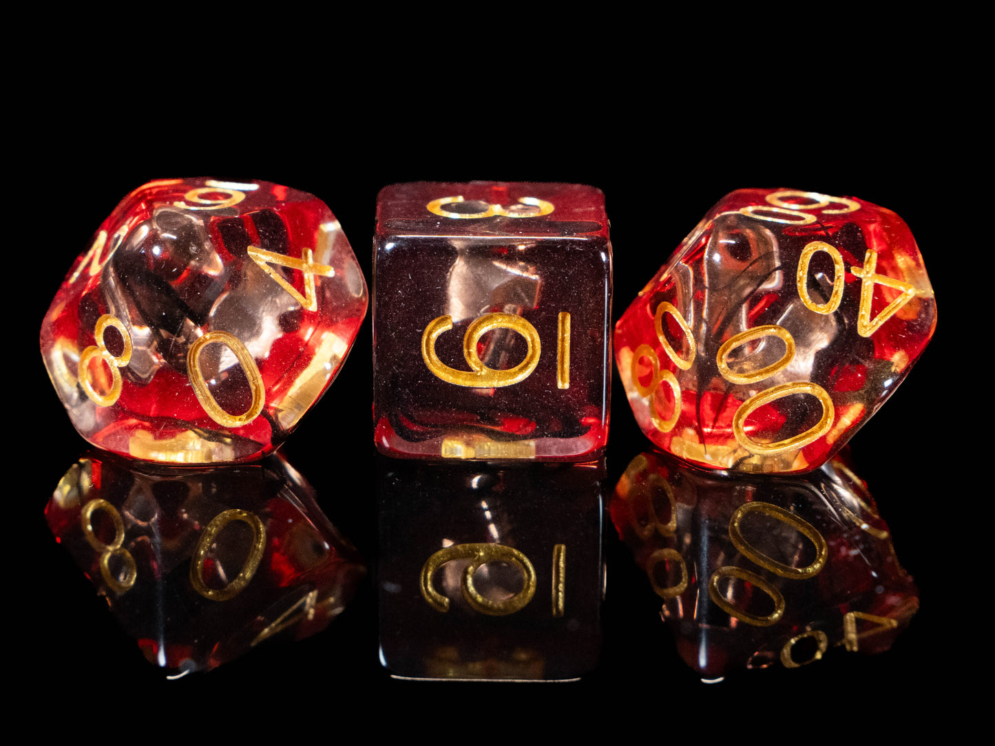 Barbarian DND Dice Set – 7 Piece Red Resin Polyhedral RPG Dice with Embedded Crossed Axe Designs & Barbarian Velvet Dice Bag | Fantasy TTRPG Dice for Pathfinder, Berserkers & Warriors