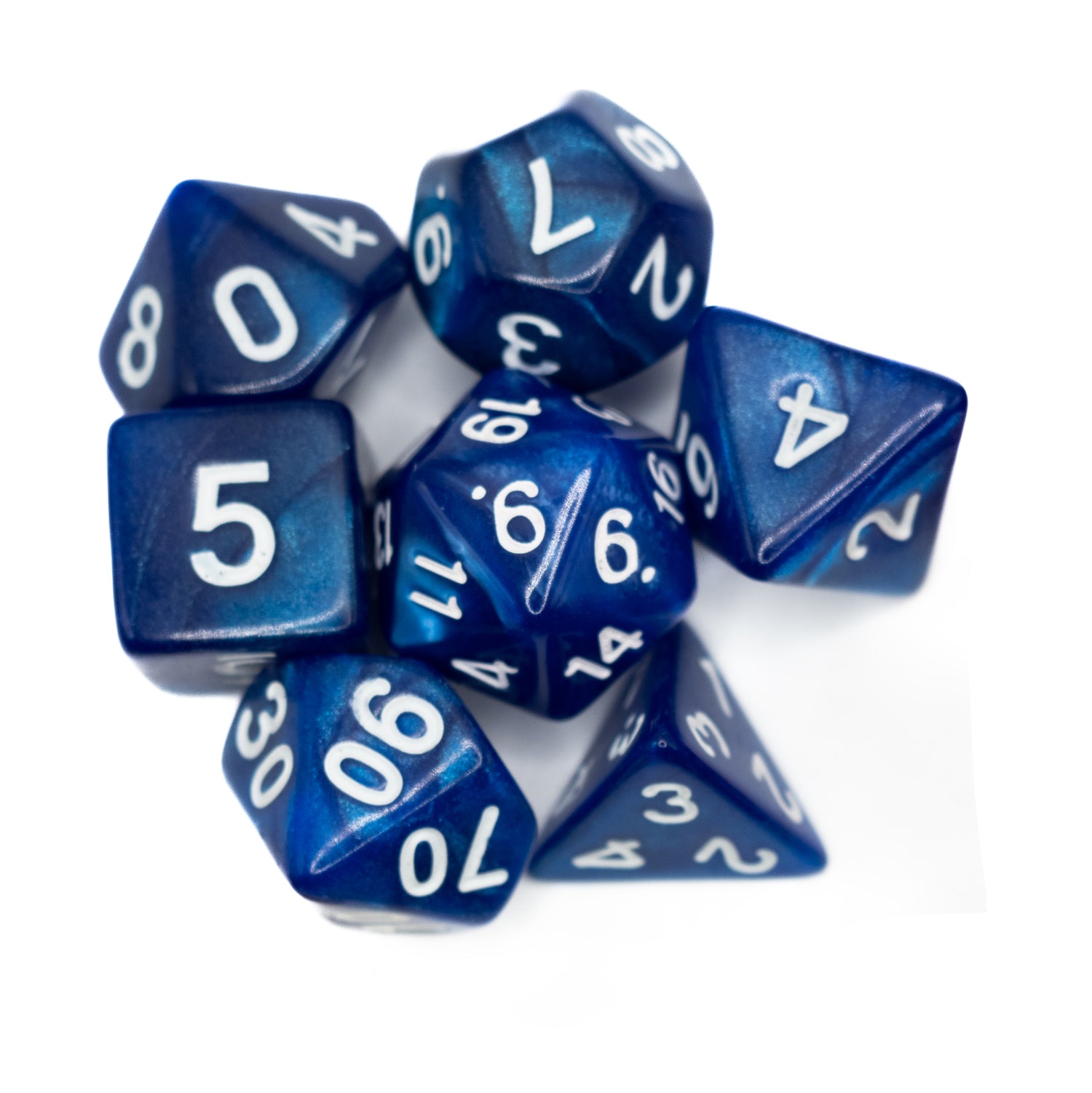lapis blue acrylic dnd dice set