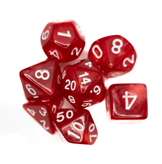 Candy Red - Acrylic DnD 7 Dice Set