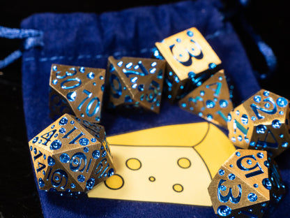 These Dice are Cheesy  - A Cheese Themed DnD Dice Set in Metal or Resin, Cheddar or Mozzarella