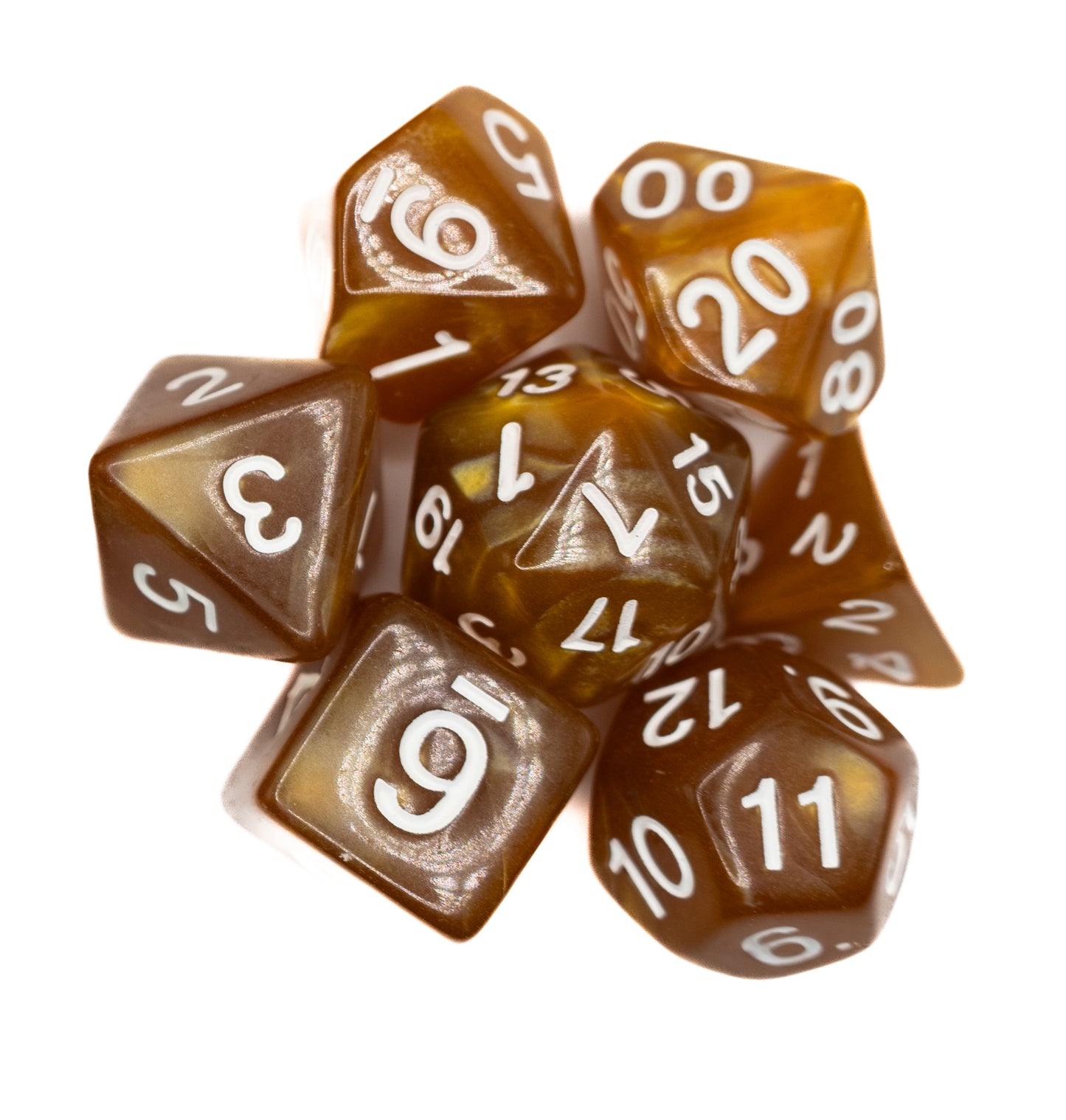 coffee cream acrylic dnd dice set