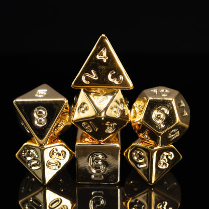 Lucky RPG TTRPG Dice Set | Golden Polyhedral D20 D12 D10 D8 D6 D4, DND Set | Funny Dice Goblin Gift