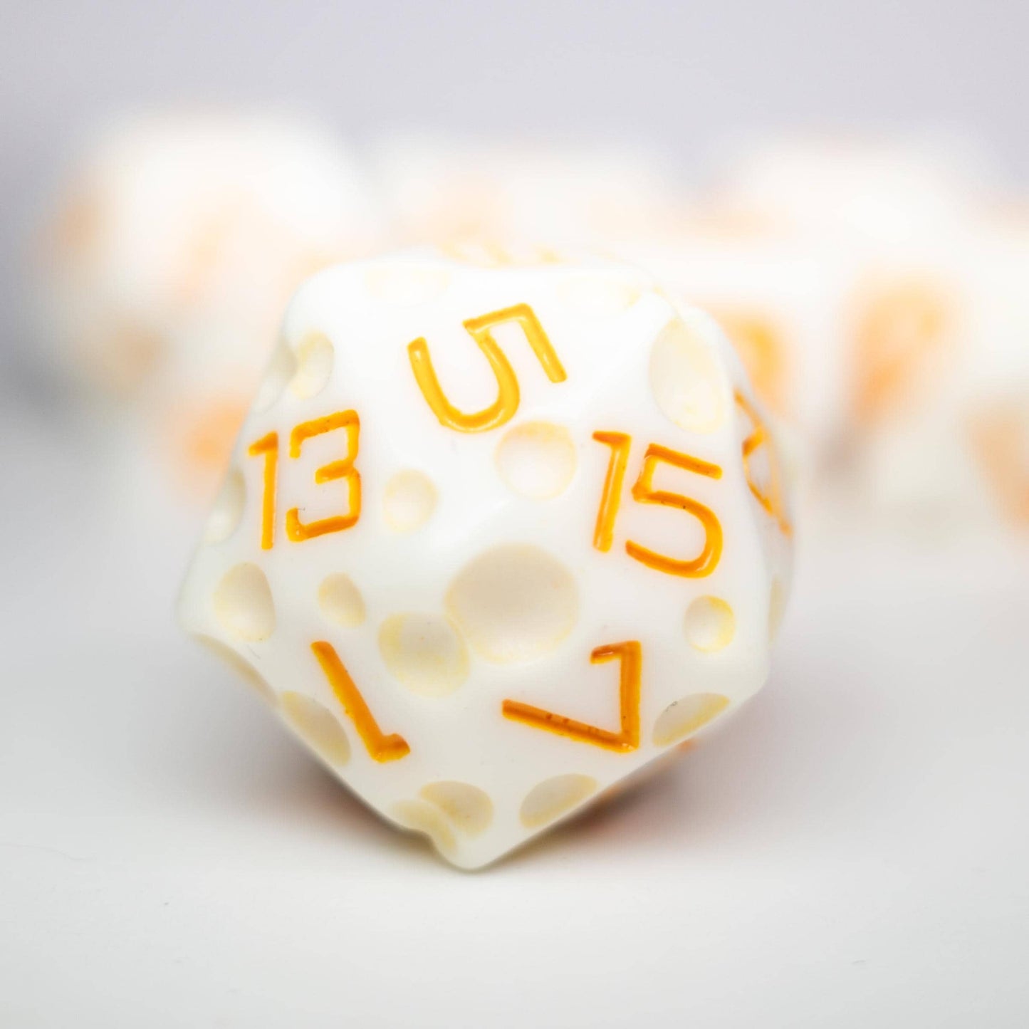 These Dice are Cheesy | Set of 7 Resin Dice for Cheese Lovers | For any Dungeons and Dragons (DND) or other Game Session