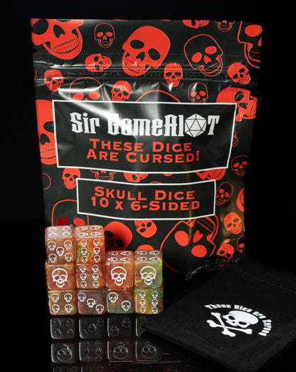 D6 Cursed Dice - Skull Design | Resin 6-Sided Dice for DnD RPG TTRPG Pathfinder Board Games | Gamer Gift Ideas