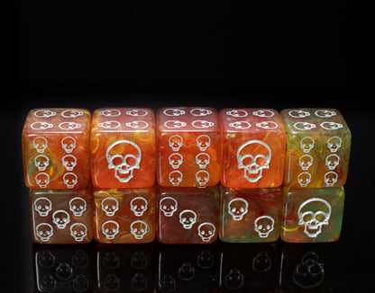 D6 Cursed Dice - Skull Design | Resin 6-Sided Dice for DnD RPG TTRPG Pathfinder Board Games | Gamer Gift Ideas