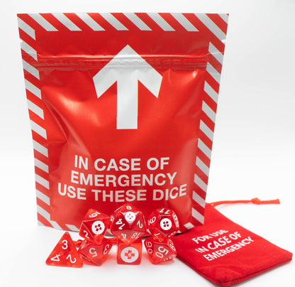 Emergency Dice Set | Sir GameAlot Custom Made Themed Polyhedral Dice