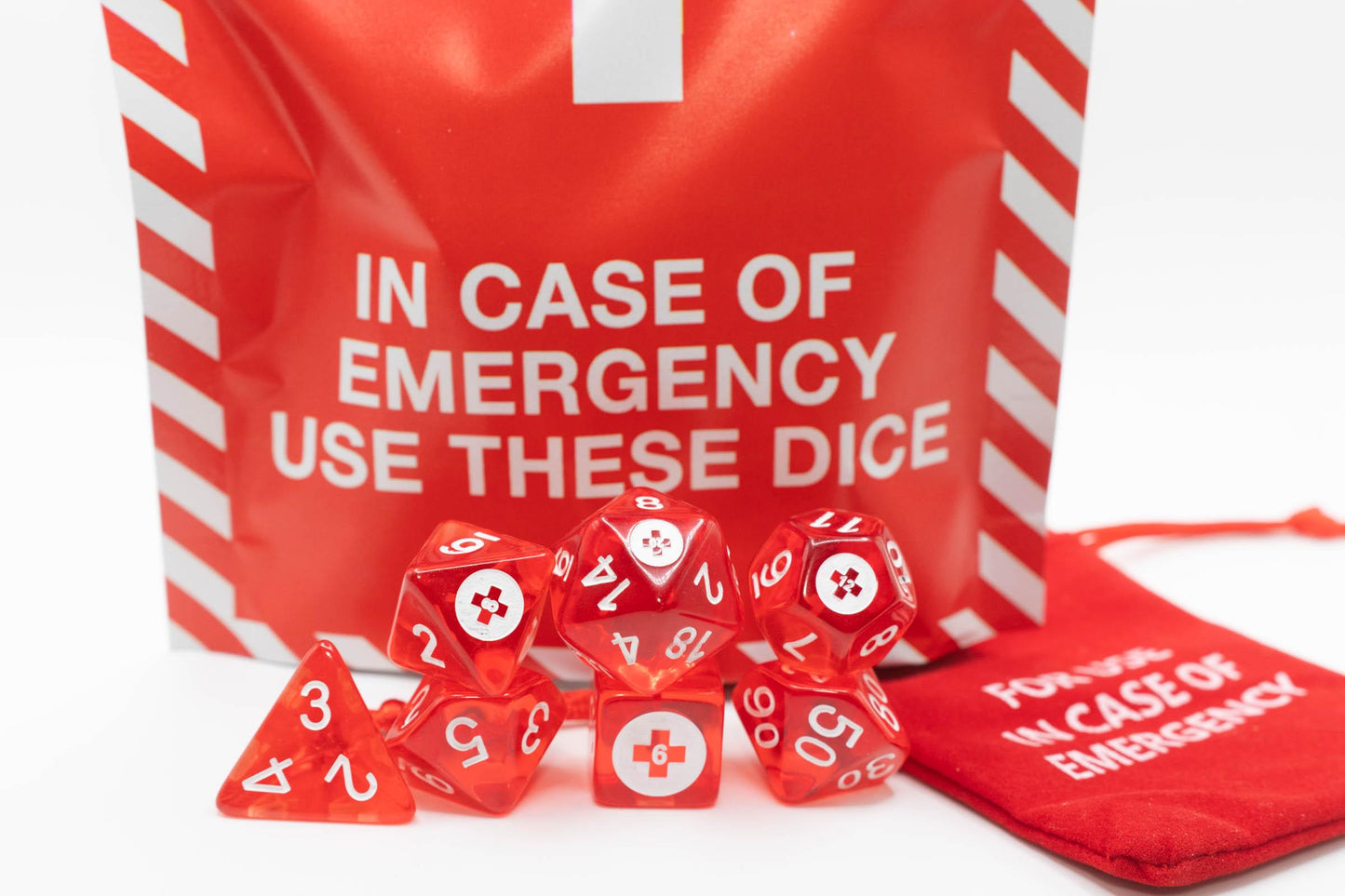 Emergency Dice Set | Sir GameAlot Custom Made Themed Polyhedral Dice