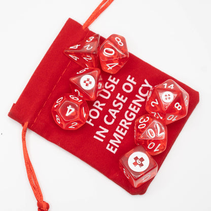Emergency Dice Set | Sir GameAlot Custom Made Themed Polyhedral Dice