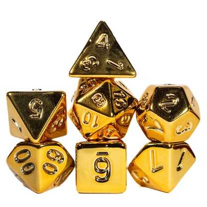 Lucky RPG TTRPG Dice Set | Golden Polyhedral D20 D12 D10 D8 D6 D4, DND Set | Funny Dice Goblin Gift