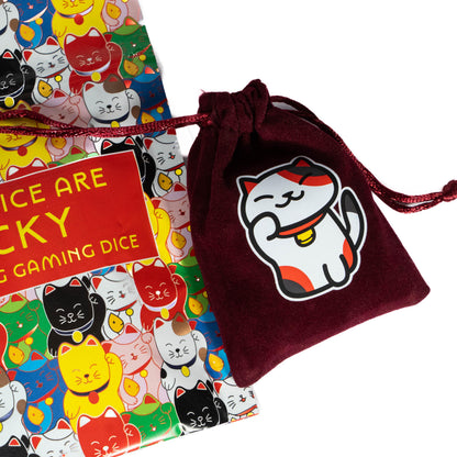 Lucky RPG TTRPG Dice Set | Golden Polyhedral D20 D12 D10 D8 D6 D4, DND Set | Funny Dice Goblin Gift