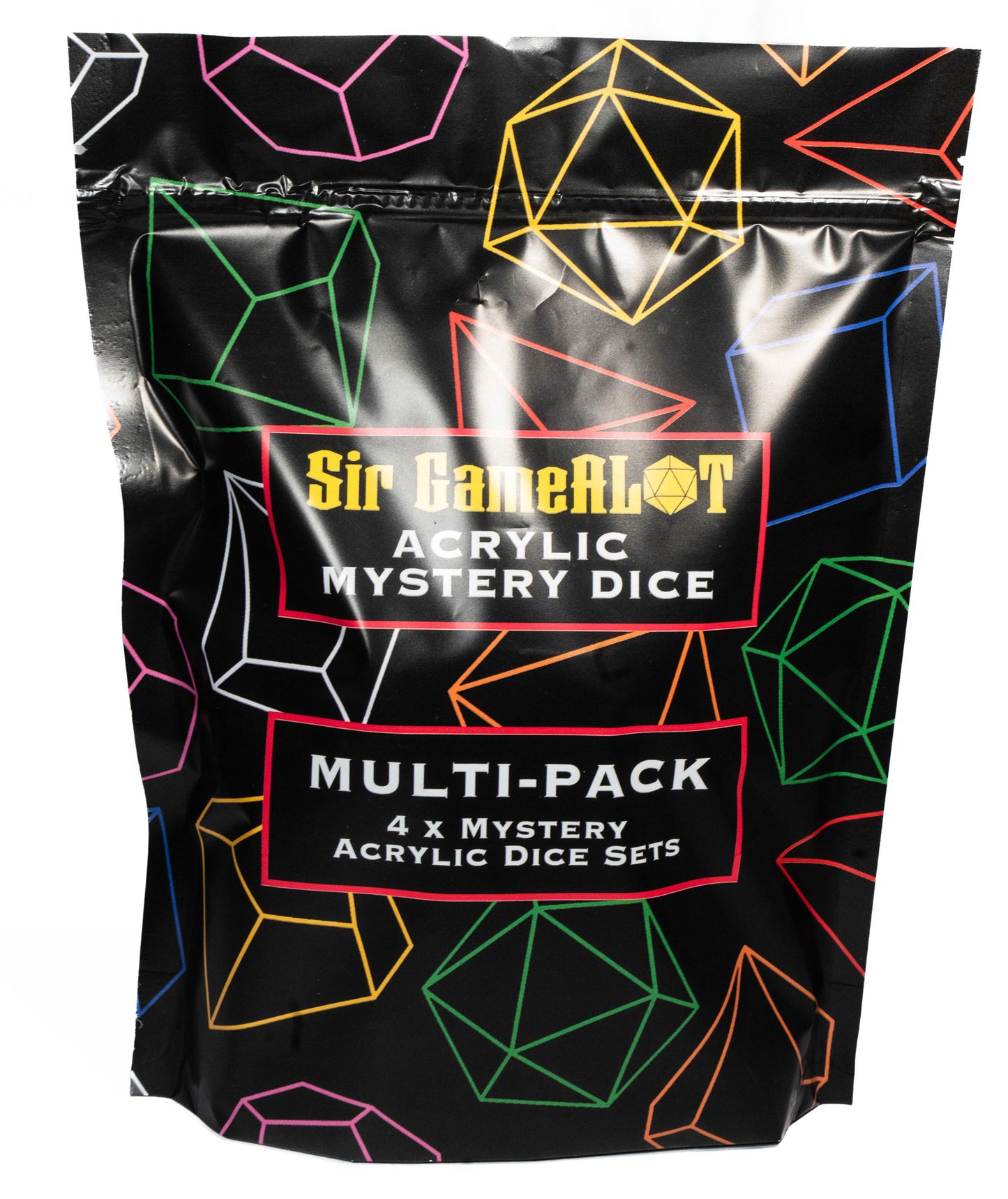 Mystery DND Dice Acrylic 4-Pack  4 Complete Random 7 Piece Acrylic Polyhedral RPG Dice Sets with 100+ Possible Styles