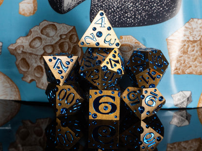 These Dice are Cheesy | Set of 7 Resin Dice for Cheese Lovers | For any Dungeons and Dragons (DND) or other Game Session