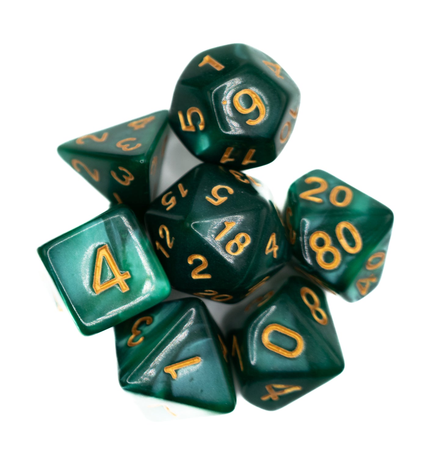 jade green acrylic dnd dice set