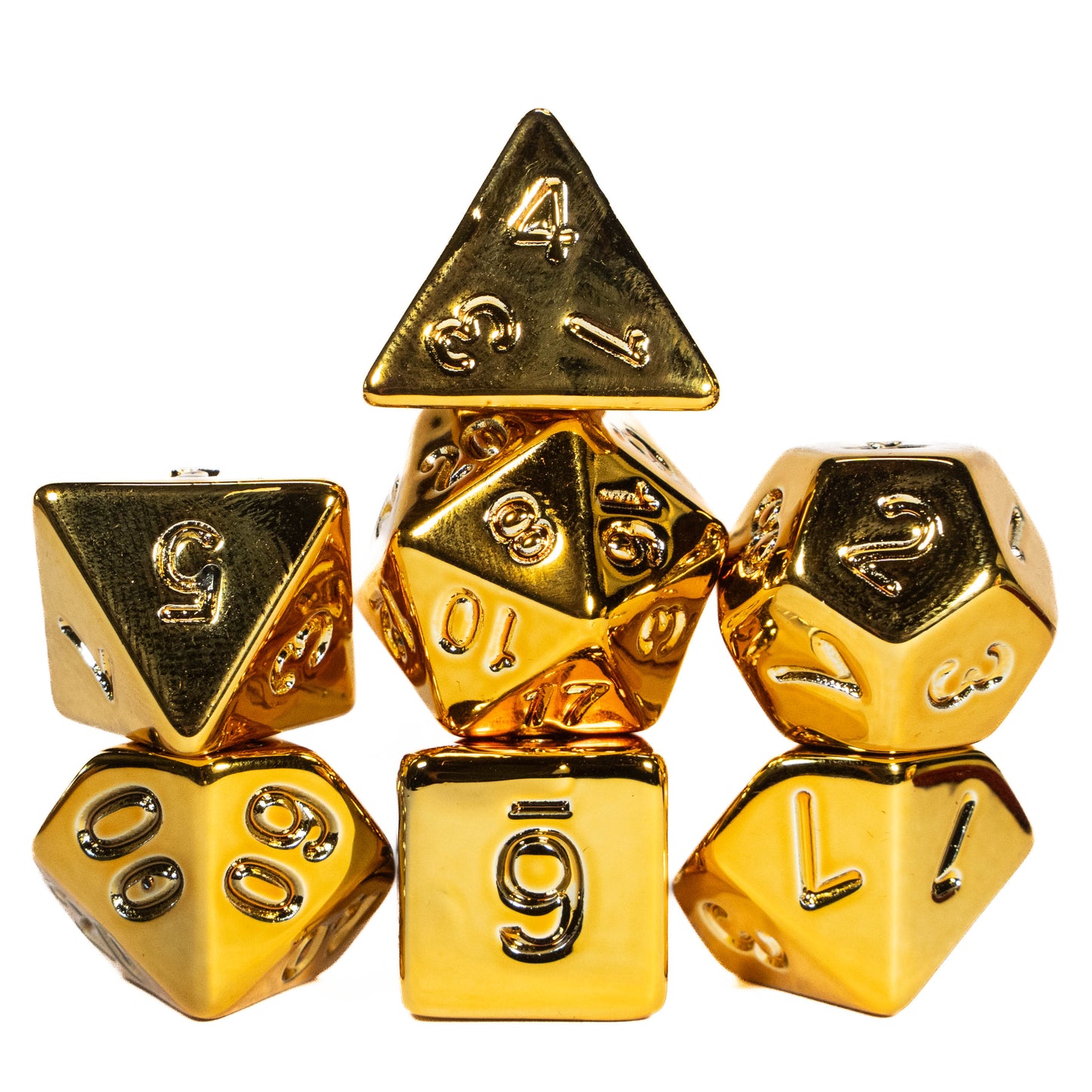 Lucky DnD Dice - Golden Maneki Neko Polyhedral Dice Set