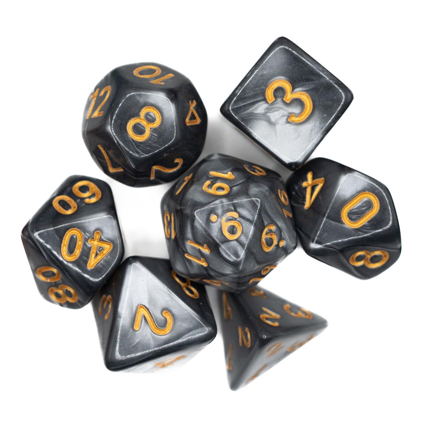 grey marble acrylic dnd dice set