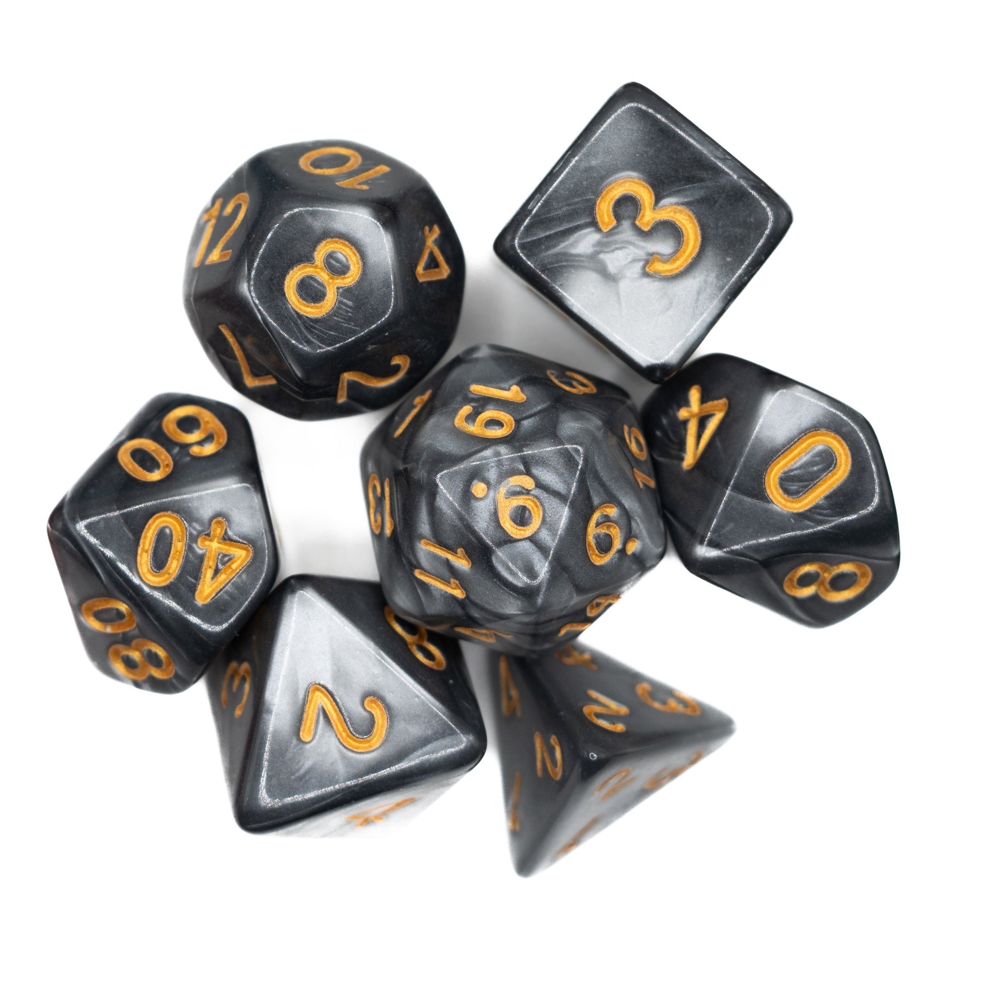 grey marble acrylic dnd dice set