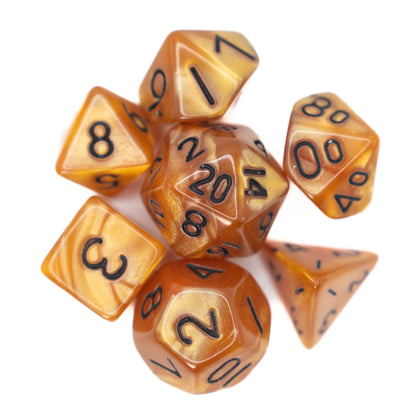 orange swirl mini dnd dice set