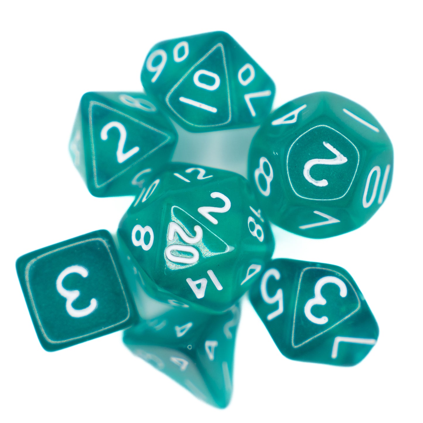 teal mini dnd dice set