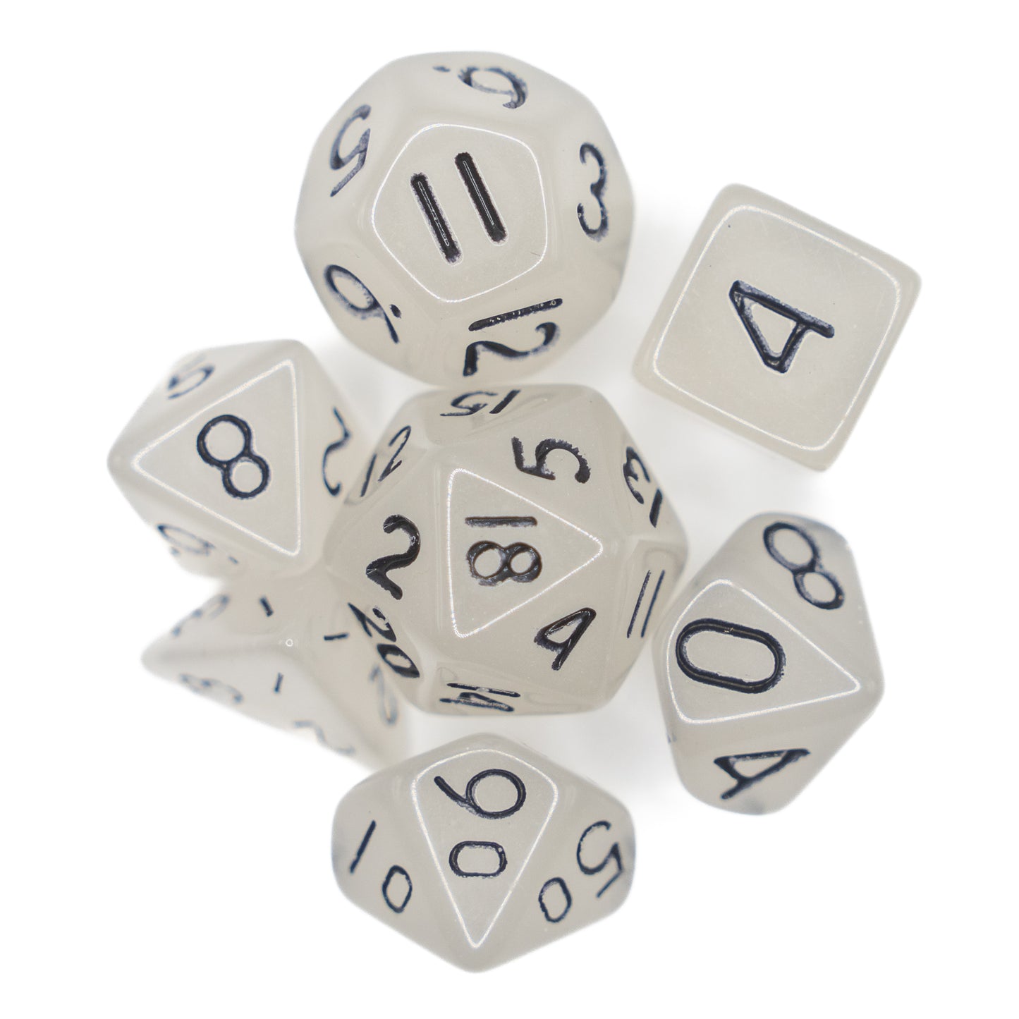 glow in the dark mini dnd dice set