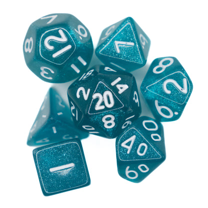 blue glitter mini dnd dice set