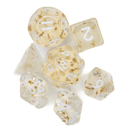 gold glitter mini dnd dice set