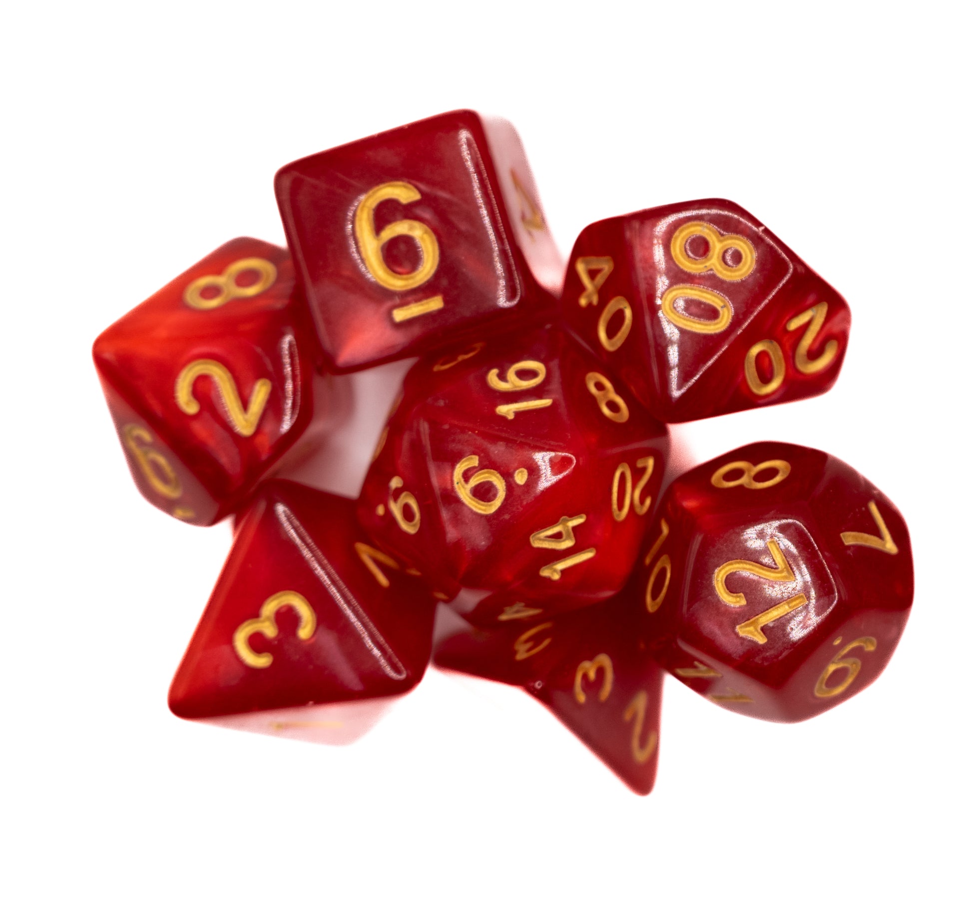 cherry red acrylic dnd dice set