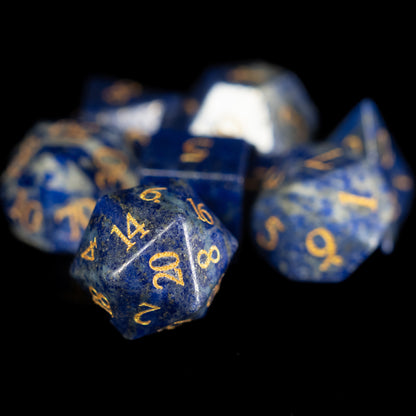 blue sodalite gemstone dnd dice set