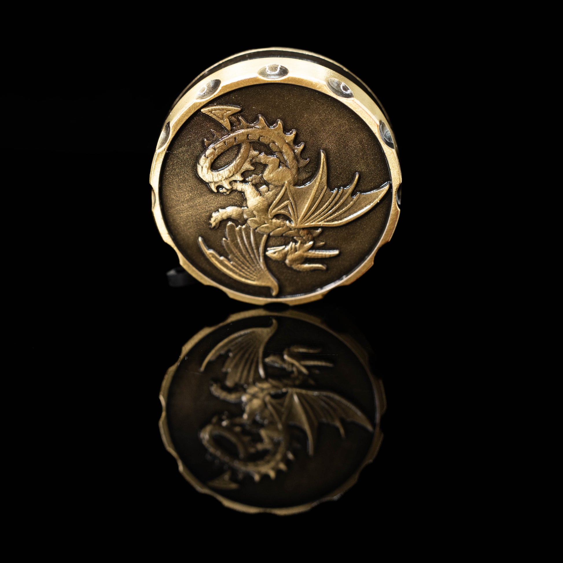 brass roulette spinner for d20 twenty sided dice rolls in dungeons and dragons (aka dnd or d&d) or other role playing games
