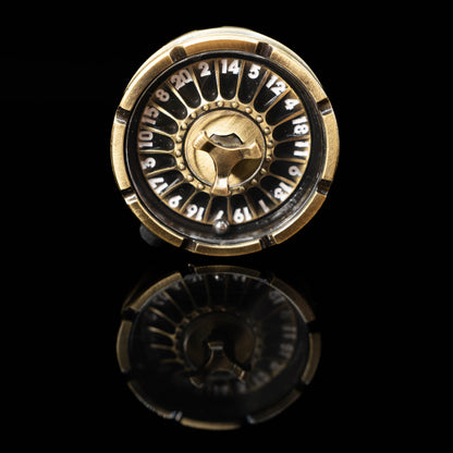 brass roulette spinner for d20 twenty sided dice rolls in dungeons and dragons (aka dnd or d&d) or other role playing games