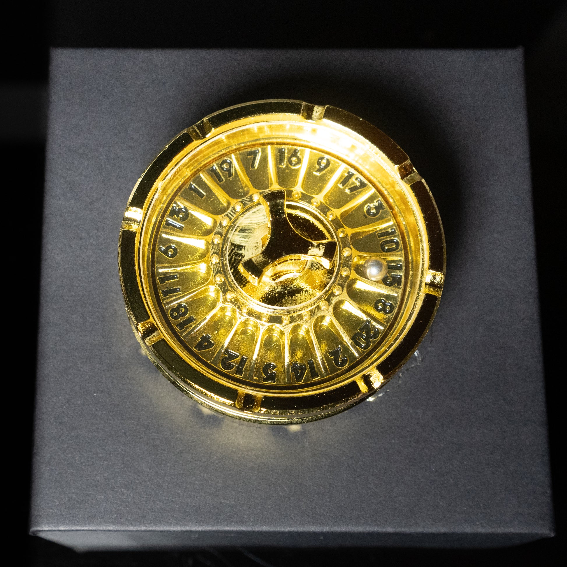 gold roulette spinner for d20 twenty sided dice rolls in dungeons and dragons (aka dnd or d&d) or other role playing games
