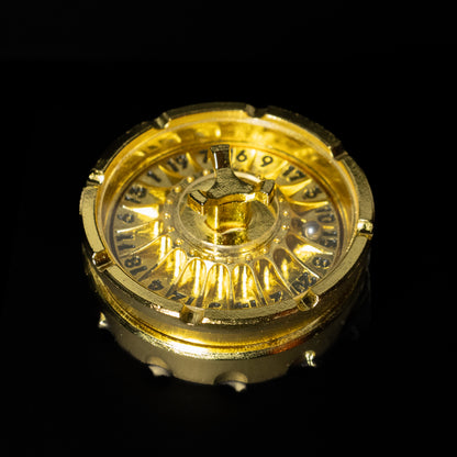 gold roulette spinner for d20 twenty sided dice rolls in dungeons and dragons (aka dnd or d&d) or other role playing games