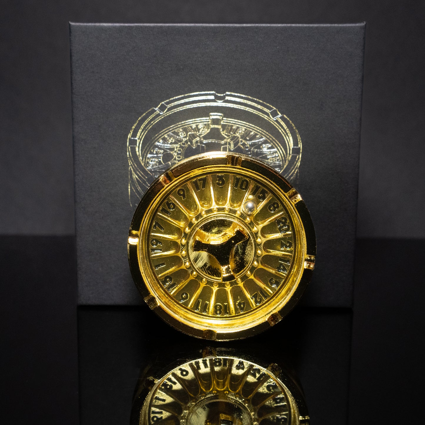 gold roulette spinner for d20 twenty sided dice rolls in dungeons and dragons (aka dnd or d&d) or other role playing games