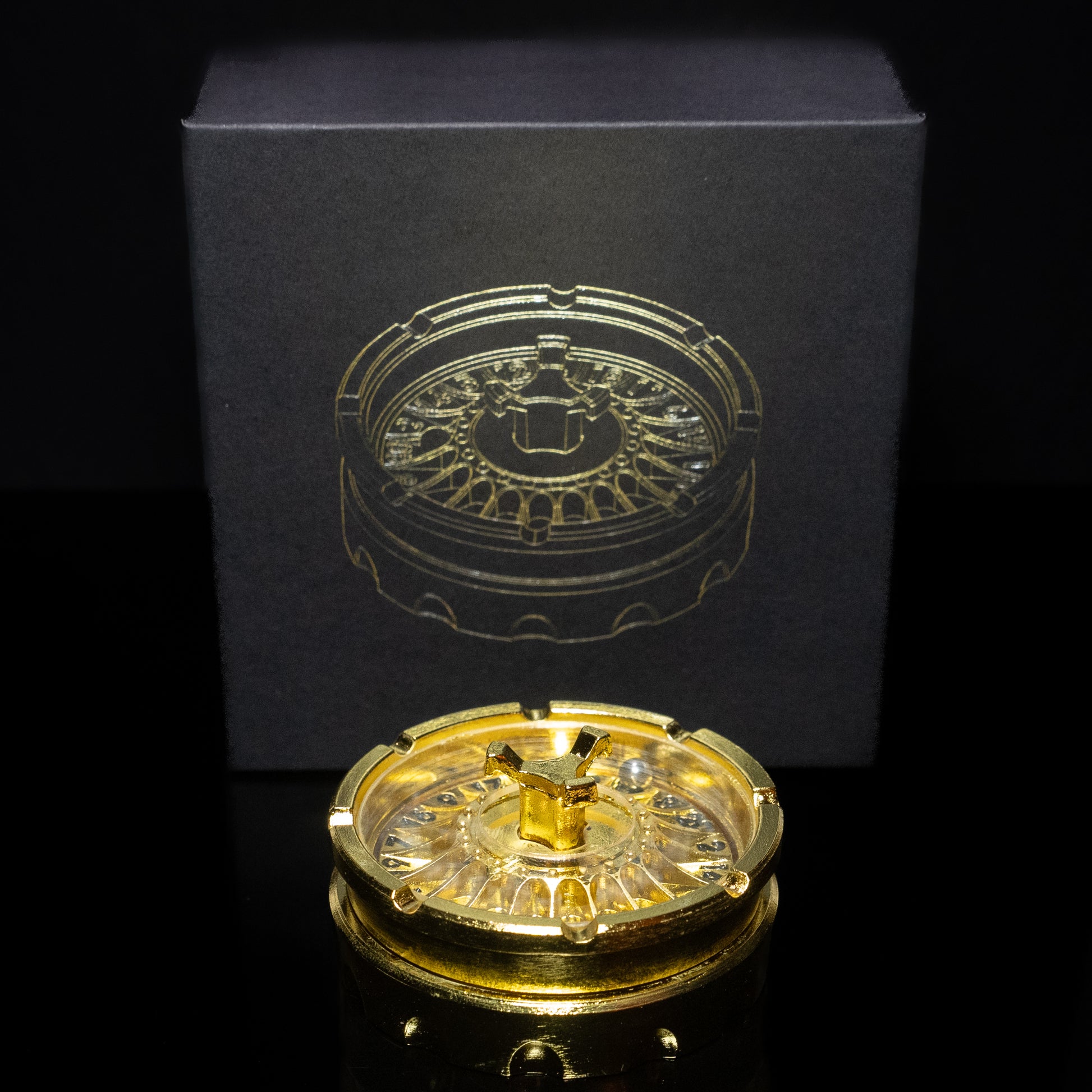 gold roulette spinner for d20 twenty sided dice rolls in dungeons and dragons (aka dnd or d&d) or other role playing games