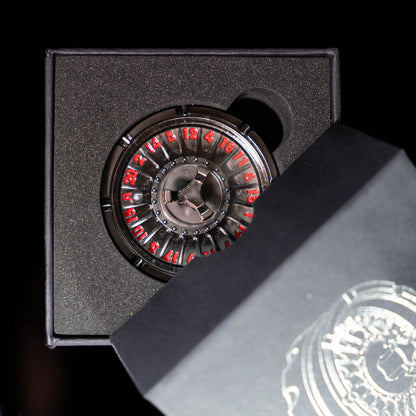 black silver roulette spinner for d20 twenty sided dice rolls in dungeons and dragons (aka dnd or d&d) or other role playing games