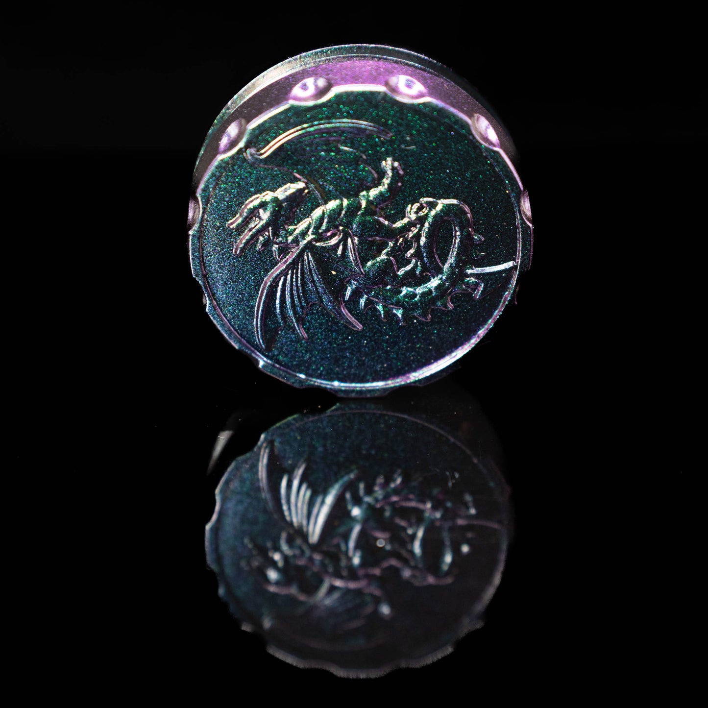 green silver roulette spinner for d20 twenty sided dice rolls in dungeons and dragons (aka dnd or d&d) or other role playing games