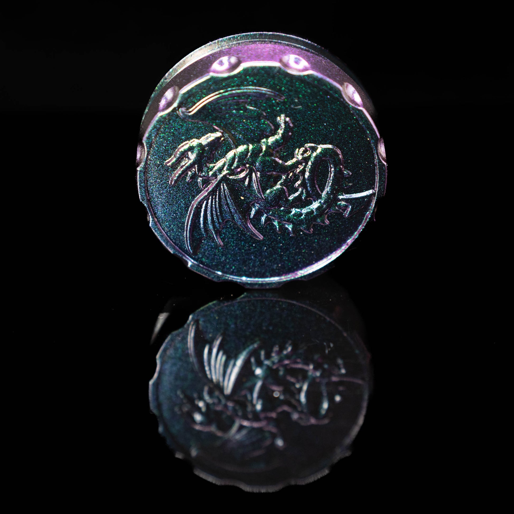green silver roulette spinner for d20 twenty sided dice rolls in dungeons and dragons (aka dnd or d&d) or other role playing games