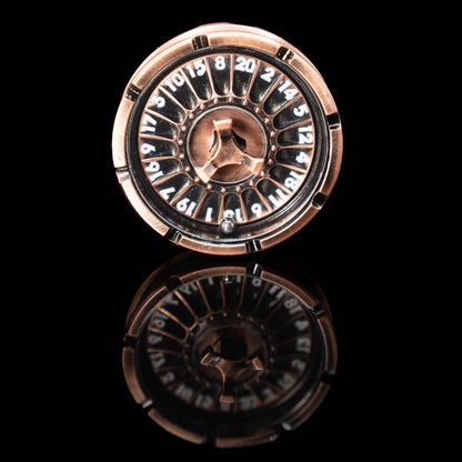copper roulette spinner for d20 twenty sided dice rolls in dungeons and dragons (aka dnd or d&d) or other role playing games